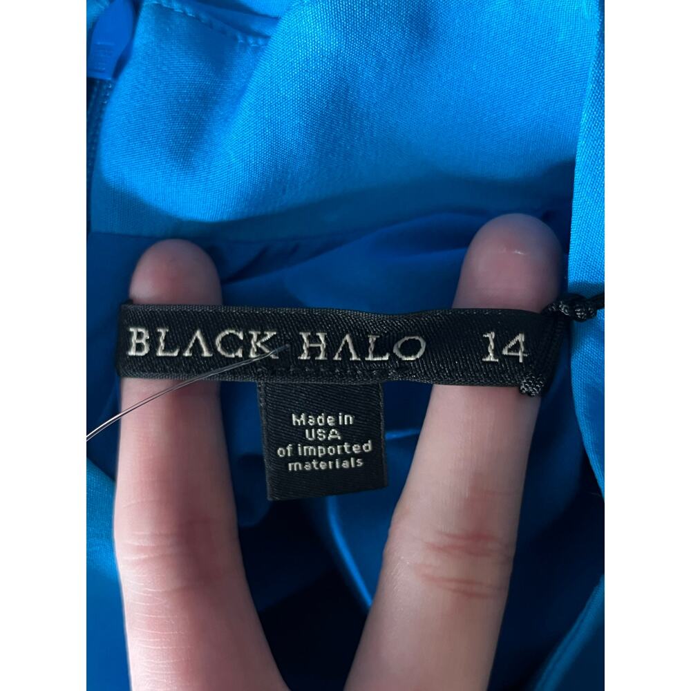 Black Halo dress Naya Draped Sheath blue size 14 - Picture 5 of 6